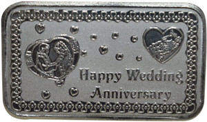 Kataria Jewellers Happy Wedding Anniversary S 999 50 g Silver Coin