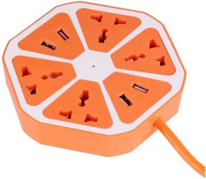 Starbust Multi-Purpose Hexagon 4 USB+4 Way Charging Switch Multicolor 10 A Three Pin Socket (usb socket-301) 10 A Three Pin Socket