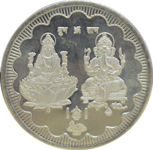 Kataria Jewellers Lakshmi Ganesha S 999 10 g Silver Coin
