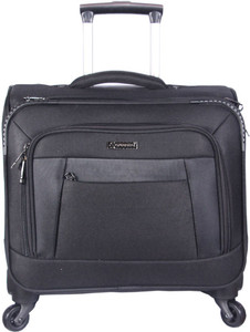 HANDCUFFS Laptop Trolley Bag Cabin Luggage Suitcase Bag with Four Wheels -Black Expandable Cabin Luggage - 20 inch