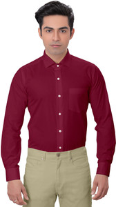 Charles Dino Men Solid Formal Maroon 