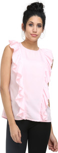 Kurtsy Casual Sleeveless Solid Women Pink Top