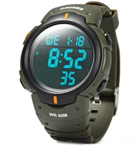 Skmei 1068 LED Digital Military Watch Water Resistant Alarm Day Date Stopwatch for Sports Digital Watch  - For Boys