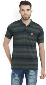 Peter England Striped Men s Polo Neck 