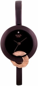 titan 95051km01f raga espana analog watch  - for women