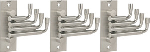 DOCOSS Pack Of 3- Flexible 4 Pin Cloth Hanger Bathroom Wall Door Hooks For Hanging keys,Clothes,towel 4 - Pronged Hook Rail