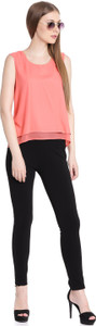 United Colors of Benetton Casual Sleeveless Solid Women's Pink Top