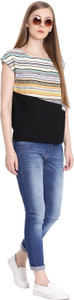 United Colors of Benetton Casual Half Sleeve Striped Women's Multicolor Top