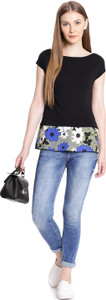 United Colors of Benetton Casual Short Sleeve Solid Women's Black Top