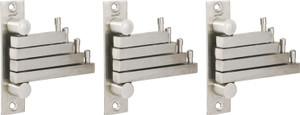 DOCOSS Pack Of 3- Square Flexible 4 Pin Cloth Hanger Bathroom Wall Door Hooks For Hanging keys,Clothes,towel 4 - Pronged Hook Rail