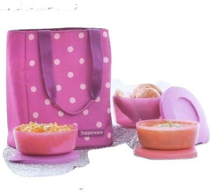 Tupperware Polka Lunch Set 3 Containers Lunch Box