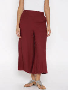 DARZI Flared Women's Maroon Trousers