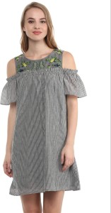 the vanca women fit and flare grey dress DRF501178