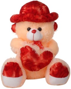 ATTRACTIVE 3 FEET SEATING TEDDY BEAR WITH CAP ( MADE IN INDIA ) - 36 inch (CREAM)  - 36 inch