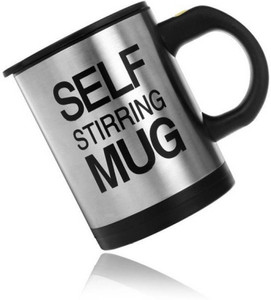 Gadget Deals Automatic Stainless Coffee Mixing Cup (400 mL, colors may vary) Blender Self Stirring Stainless Steel Mug