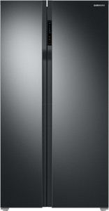 samsung 604 l frost free side by side refrigerator(all black, rs55k50a02c/tl)