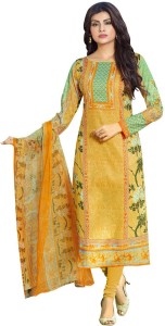saara cotton blend floral print salwar suit material(unstitched) 557D1003