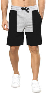 Tripr Solid Men Black, Grey Regular Shorts