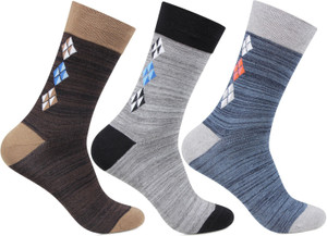 Bonjour Men Printed Crew Length Socks