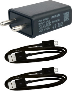 Orbatt 2.5A Fast Charger With Two Charge & Sync Usb Cables Mobile Charger