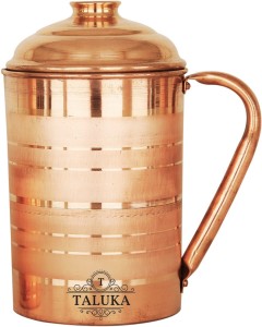 Pure Copper Handmade Jug Water Pitcher 1.5 L & 6 Glasses Tumbler 300 ml Storage 