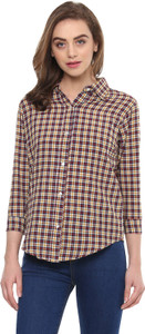 Mayra Women's Checkered Casual Multicolor Shirt