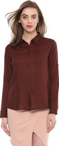 Mayra Women's Solid Casual Red Shirt