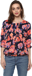 Mayra Casual 3/4th Sleeve Floral Print Women Multicolor Top