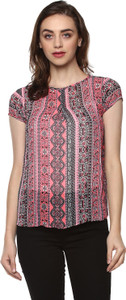 Mayra Casual Cape Sleeve Printed Women Multicolor Top