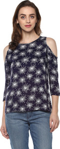 Mayra Casual 3/4th Sleeve Printed Women Blue Top