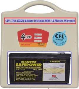 maxine cfl home ups - abs body with exide battery - 45w square wave inverter