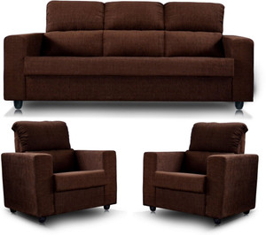 Westido Confort King Fabric 3 + 1 + 1 Brown Sofa Set