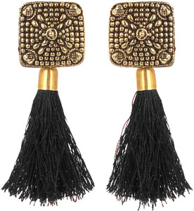 GoldNera Antique Golden Ethnic Fusion Tassel Trend Setter Stupendous Designer Earrings For Women Girls Red Carpet Alloy Tassel Earring
