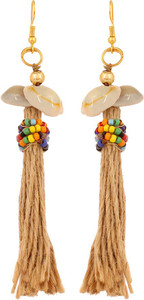 GoldNera Jute String Tassel Classic Bohemian Designer Tribal Casual Daily Wear Earrings Fashion Jewelry Women Girls Alloy Tassel Earring