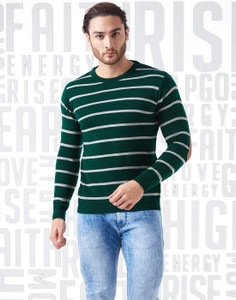 Metronaut Striped Round Neck Casual Men 