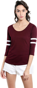 The Dry State Solid Women's Round Neck Black T-Shirt