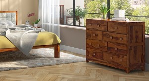 urban ladder magellan solid wood free standing chest of drawers(finish color - teak)