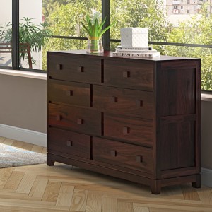 urban ladder magellan solid wood free standing chest of drawers(finish color - mahogany)