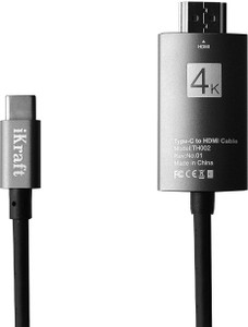 iKraft USB C to HDMI Cable 2 Mtr, USB Type C to HDMI Cable 4K HDMI Cable for Galaxy Note 8, Galaxy S8, 2017 Macbook Pro/ iMac, 2016 MacBook Pro, 2015 MacBook, ChromeBook Pixel - Metal Body HDMI Cable