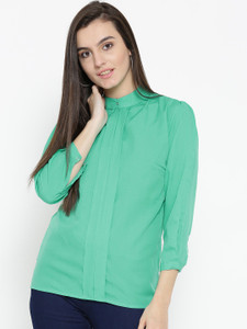 U&F Casual 3/4th Sleeve Solid Women Light Green Top