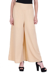 CREPE Flared Women's Beige Trousers