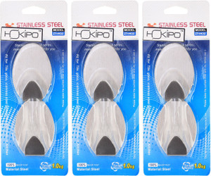 HOKIPO Multipurpose Small Oval Shaped Stainless Steel Adhesive Hooks 0 - Pronged Hook