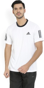 adidas solid men round neck white t-shirt CD8153WHITE/BLACK/MGSOGR