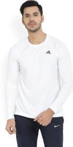 adidas solid men round neck white t-shirt BK0976WHITE