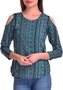 Stop Look Casual 3/4th Sleeve Printed Women's Multicolor Top