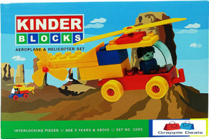 GRAPPLE DEALS Kinder Blocks Aeroplane And Helicopter Set - Interlocking Architectural Set For Kids.(Multicolor)