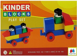 GRAPPLE DEALS Kinder Blocks Play Set - Interlocking Architectural Set For Kids.(Multicolor)