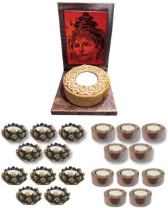 giftsmate divine lord hanuman votive candle tea light holder wood 21 - cup candle holder(multicolor, pack of 21)