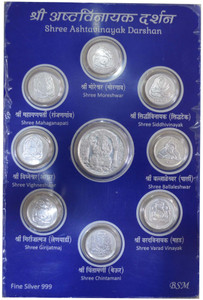 Kataria Jewellers Ashtvinayak Darshan S 999 15 g Silver Coin