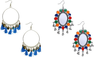 NAWAB Boho Gypsy Tassel Earring combo of 2 pair for girls and women Alloy Dangle Earring